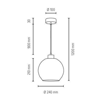 Pendel SVEA 1xE27/60W/230V - FSC-certificeret