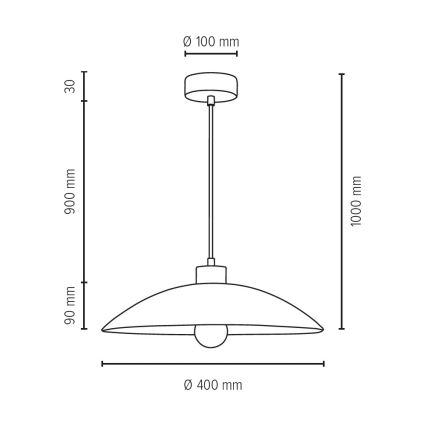 Loftlampe på ledning JONA 1xE27/60W/230V i birk