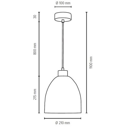 Pendel ALESSANDRO 1xE27/60W/230V - FSC-certificeret