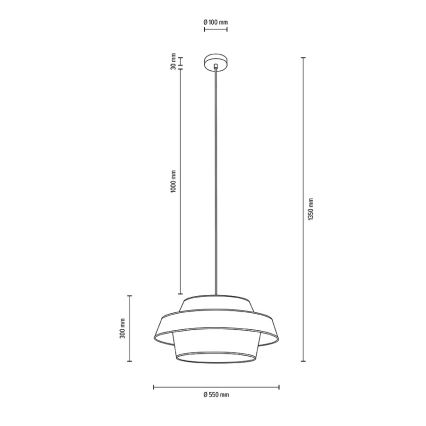 Loftlampe på kabel PRETO GOLD 1xE27/60W/230V