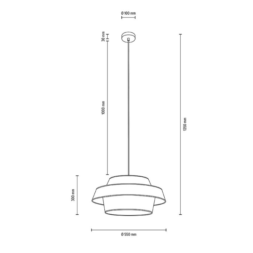 Loftlampe på kabel PRETO GOLD 1xE27/60W/230V