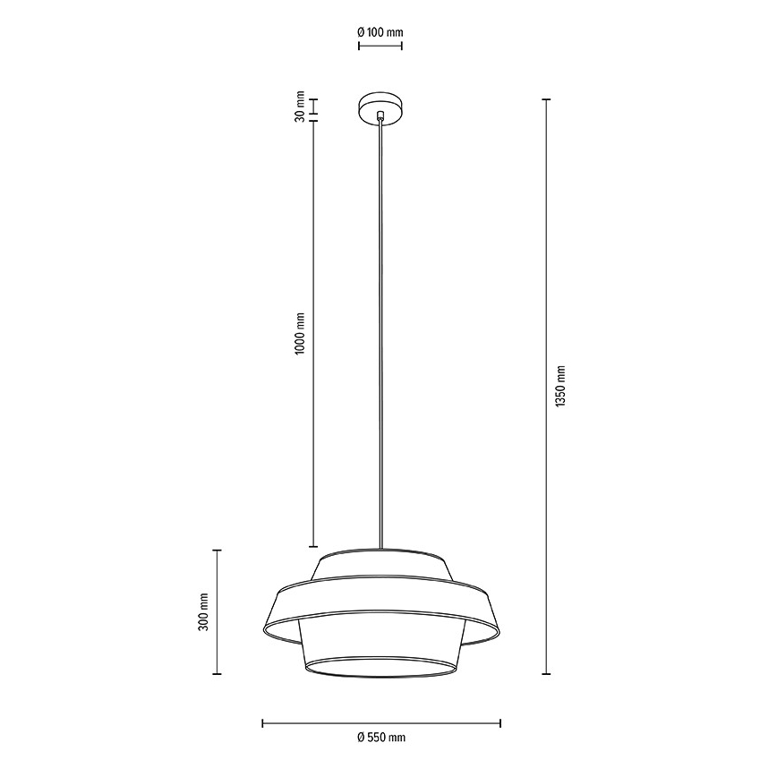 Loftlampe på kabel PRETO GOLD 1xE27/60W/230V