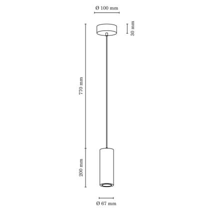 LED pendel PIPE 1xGU10/5W/230V mat eg - FSC-certificeret