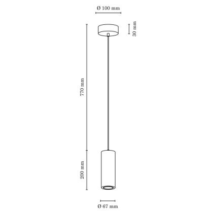 LED pendel PIPE 1xGU10/5W/230V - FSC-certificeret