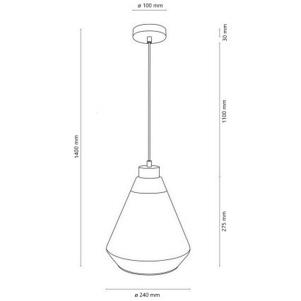 Pendel 1xE27/60W/230V - FSC-certificeret