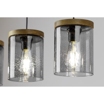Pendel MONSUN 1xE27/60W/230V fyrretræ