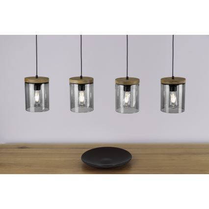Pendel MONSUN 1xE27/60W/230V fyrretræ