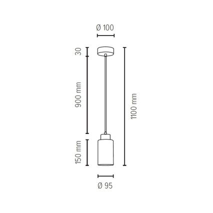 Pendel BOSCO 1xE27/60W/230V - FSC-certificeret