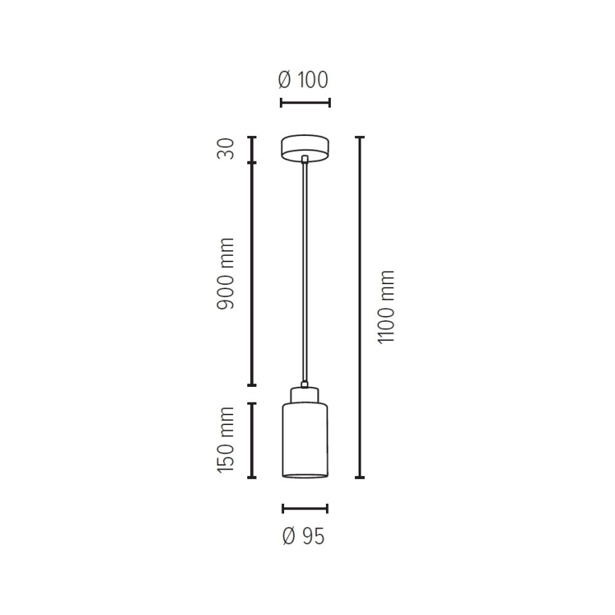 Pendel BOSCO 1xE27/60W/230V - FSC-certificeret