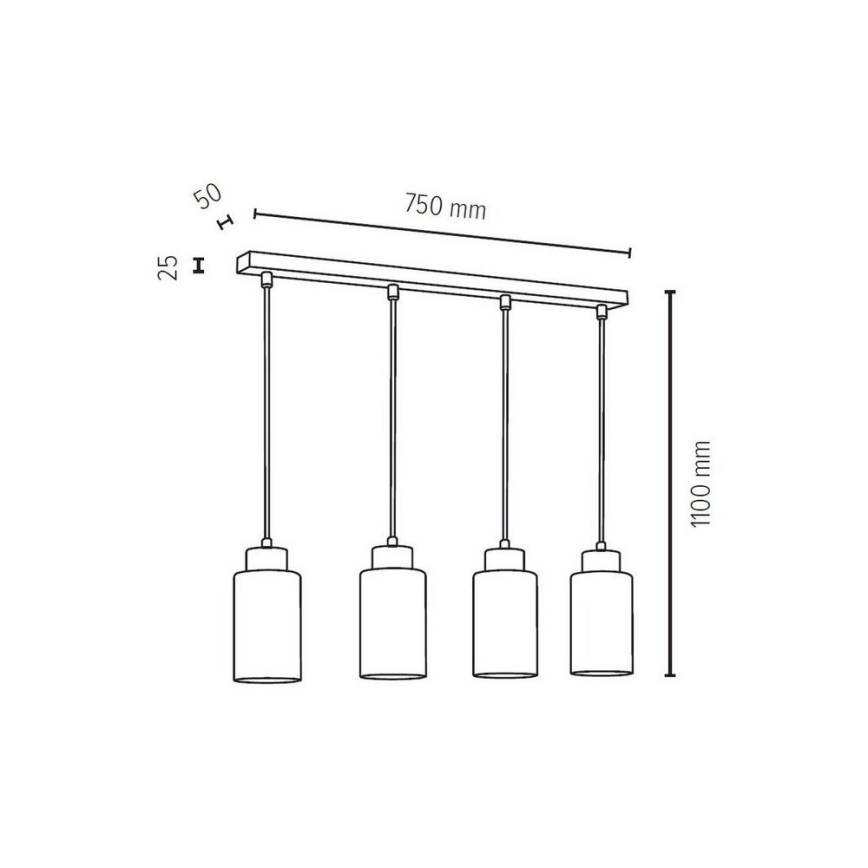 Pendel BOSCO 4xE27/60W/230V - FSC-certificeret