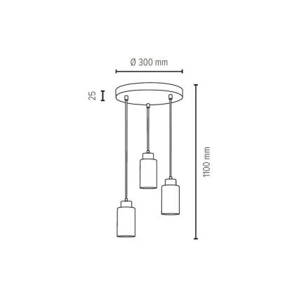 Pendel BOSCO 3xE27/60W/230V - FSC-certificering