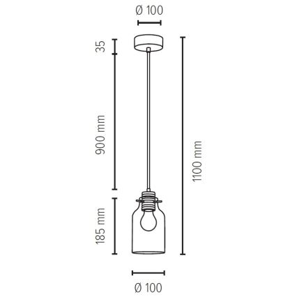 Pendel ALESSANDRO 1xE27/60W/230V - FSC-certificeret