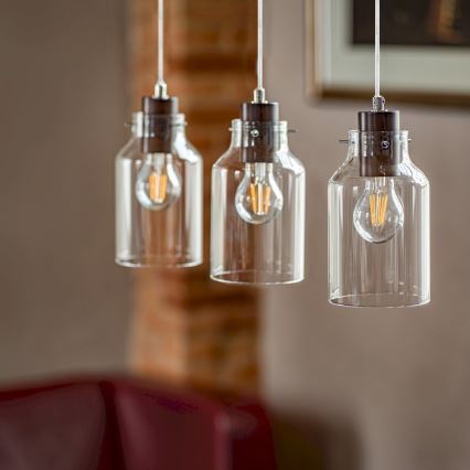 Loftlampe på kabel ALESSANDRO 1xE27/60W/230V bøg