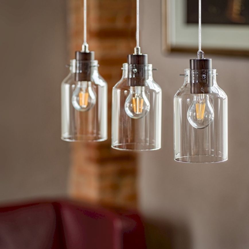 Loftlampe på kabel ALESSANDRO 1xE27/60W/230V bøg