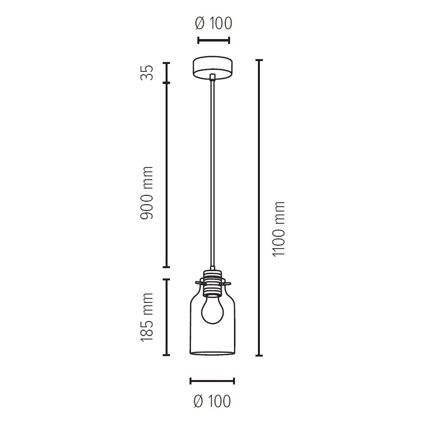 Loftlampe på kabel ALESSANDRO 1xE27/60W/230V bøg