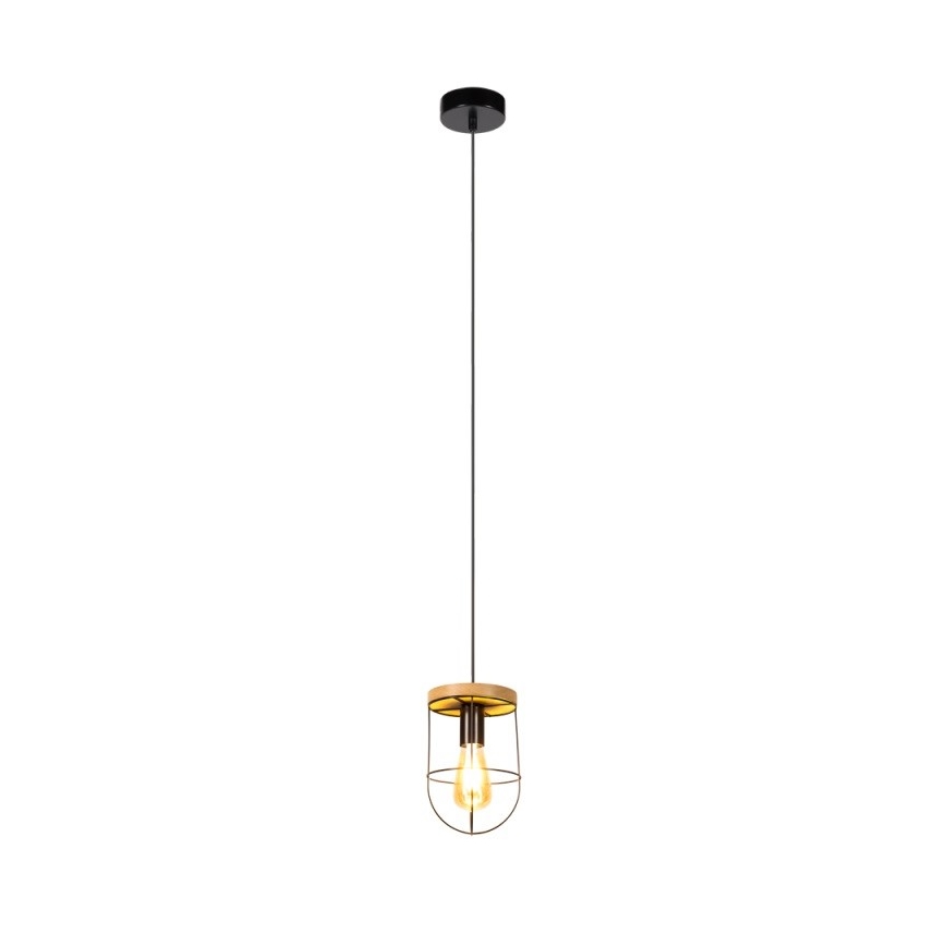Pendel NETUNO 1xE27/60W/230V egetræ - FSC-certificeret