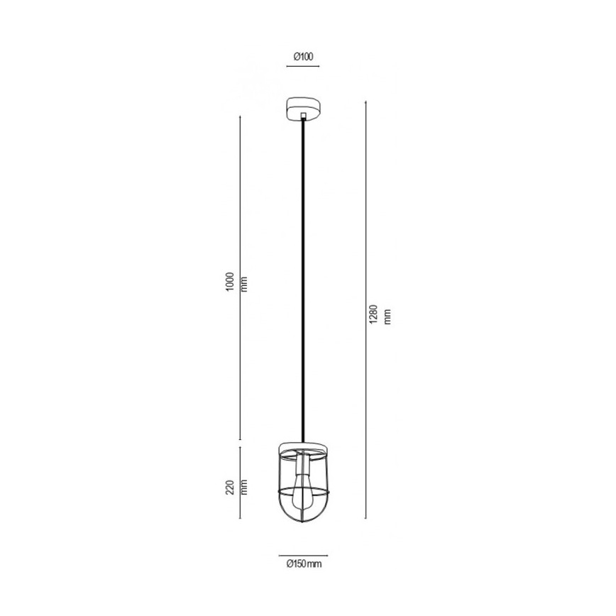Pendel NETUNO 1xE27/60W/230V egetræ - FSC-certificeret