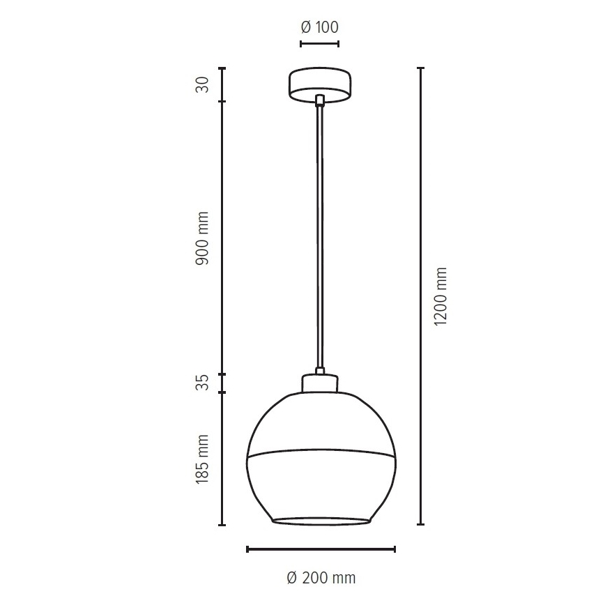 Loftlampe på kabel ALESSANDRO 1xE27/60W/230V eg