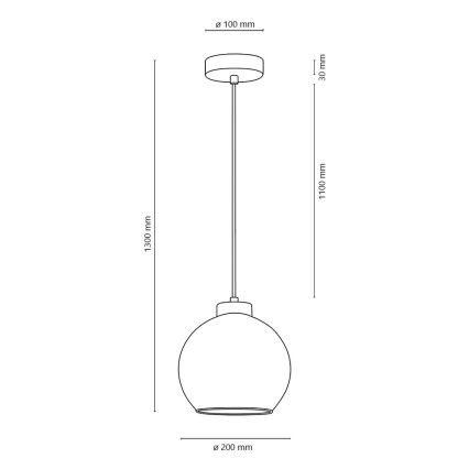 Pendel LAGUNA 1xE27/60W/230V egetræ - FSC-certificeret