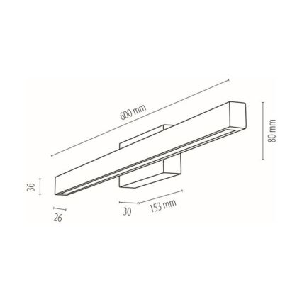 LED væglampe til badeværelse AQUAVIVA LED/9W/230V 60 cm IP44 eg