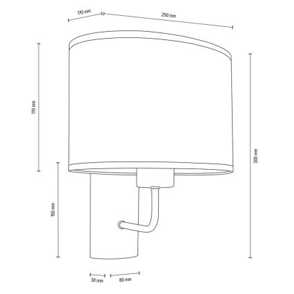 Væglampe MERCEDES 1xE27/25W/230V cremefarvet/eg – FSC certificeret