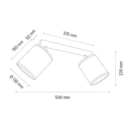 Spotlampe BENITA 2xE27/25W/230V brun/eg – FSC certificeret