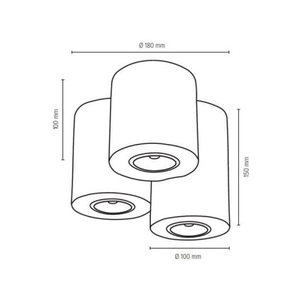 Loftlampe WOODDREAM 3xGU10/6W/230V - FSC-certificeret