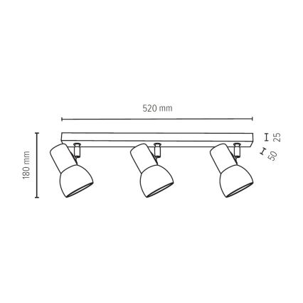 Spotlampe SVENDA 3xE27/60W/230V - FSC-certificeret