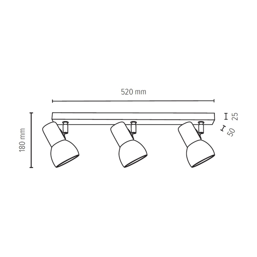 Spotlampe SVENDA 3xE27/60W/230V - FSC-certificeret