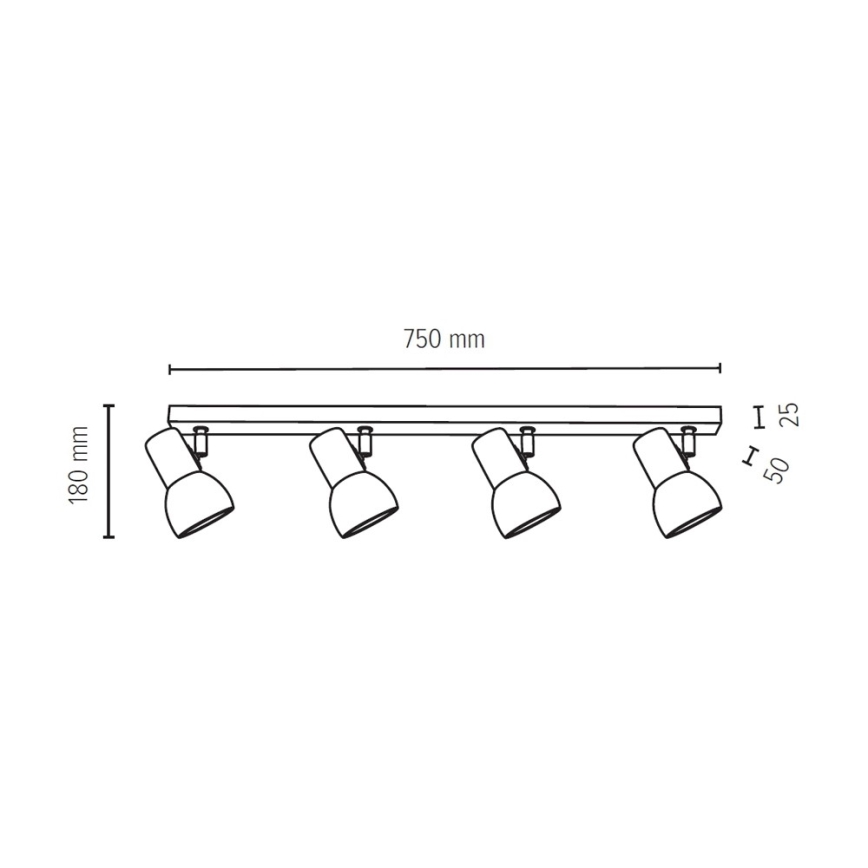 Spotlampe SVENDA 4xE27/60W/230V eg - FSC-certificeret