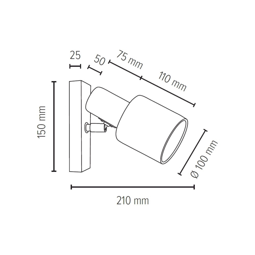 Væglampe med spot TREEHOUSE 1xE27/25W/230V eg