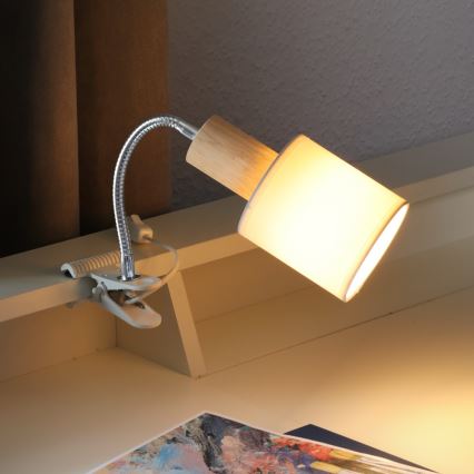 Lampe med klemme TREEHOUSE 1xE27/25W/230V - FSC-certificeret