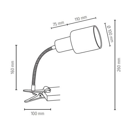 Lampe med klemme TREEHOUSE 1xE27/25W/230V - FSC-certificeret