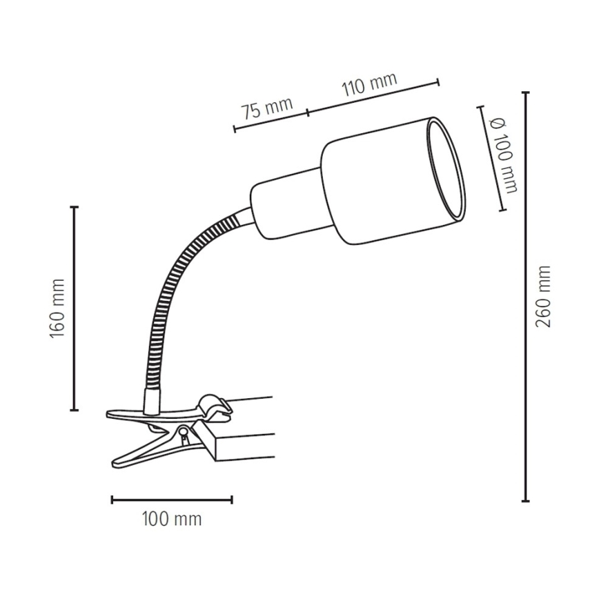 Lampe med klemme TREEHOUSE 1xE27/25W/230V eg