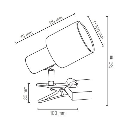 Lampe med klemme TREEHOUSE 1xE27/25W/230V - FSC-certificeret