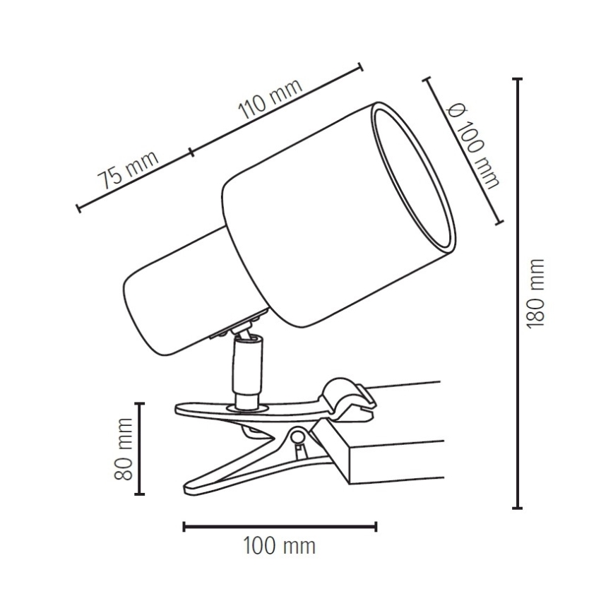 Lampe med klemme TREEHOUSE 1xE27/25W/230V eg