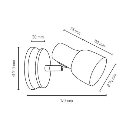 Vægspot SVANTJE 1xE14/40W/230V - FSC-certificeret