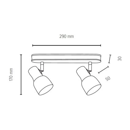 Spotlampe SVANTJE 2xE14/40W/230V bøg
