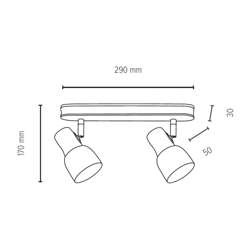 Spotlampe SVANTJE 2xE14/40W/230V bøg