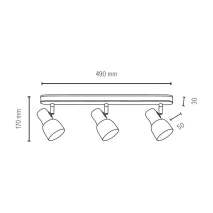 Spotlampe SVANTJE 3xE14/40W/230V - FSC-certificeret