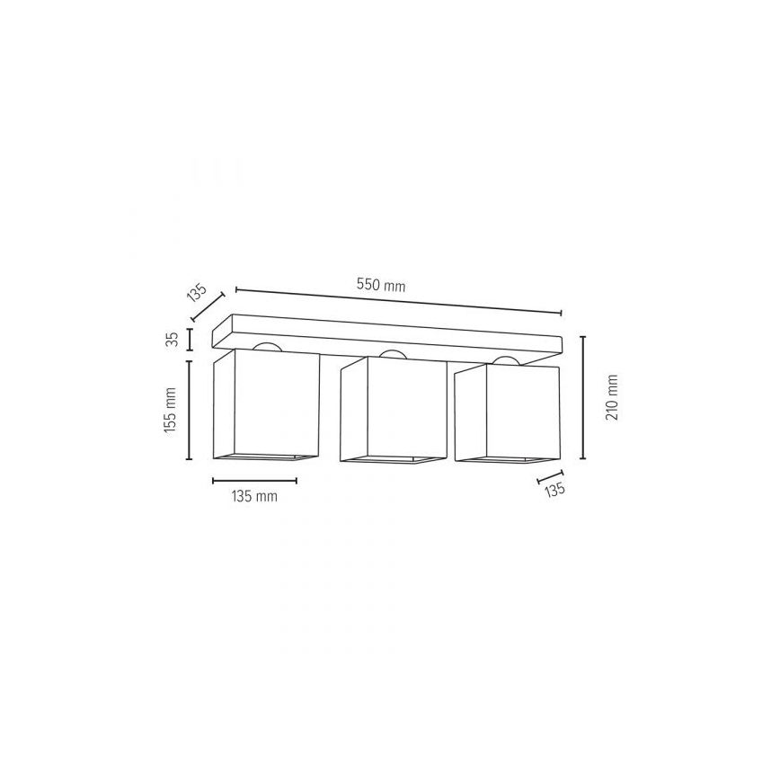 Loftlampe GREAT 3xE27/25W/230V - FSC-certificeret