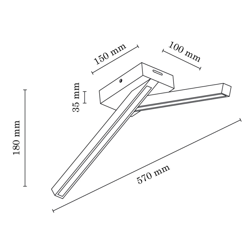 LED loftlampe LINUS 2xLED/4,5W/230V mat eg - FSC-certificeret