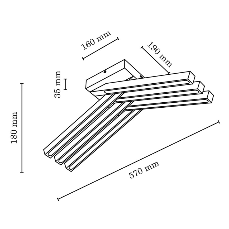 LED overflademonteret loftlampe LINUS 6xLED/4,5W/230V mat eg