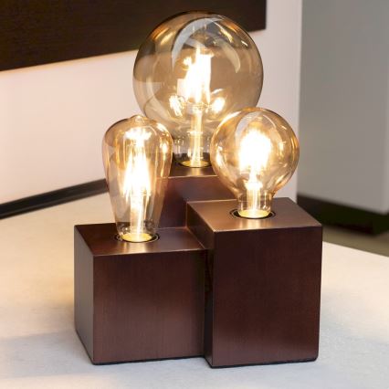 Bordlampe VINCENT 3xE27/15W/230V - FSC-certificeret