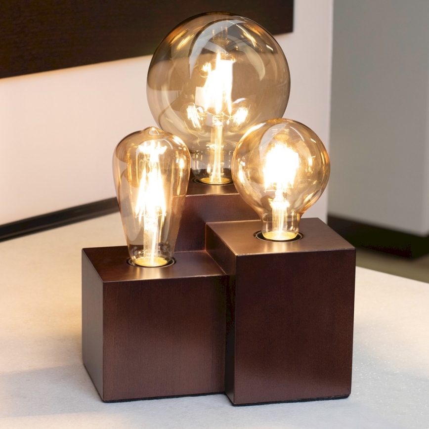 Bordlampe VINCENT 3xE27/15W/230V - FSC-certificeret