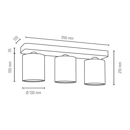 Loftlampe GENTLE 3xE27/25W/230V beton - FSC-certificeret