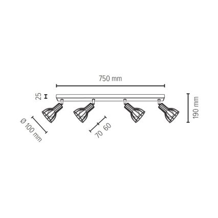Spotlampe MEGAN 4xE14/40W/230V eg