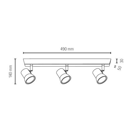 LED spotlight VENLA 3xGU10/5W/230V - FSC-certificeret