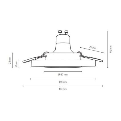 LED indbygningsspot VITAR 1xGU10/5W/230V beton - FSC-certificeret