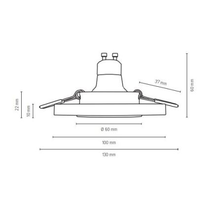 SÆT 3x LED indbygningslampe VITAR 1xGU10/5W/230V beton – FSC certificeret